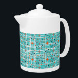 Iconic 1950's Atomic Starburst Retro Design<br><div class="desc">Stylish on trend pattern inspired by retro modern mid century designs with atomic starburst shapes on a white basket weave  in tones of orange,  grey,  turquoise,  black and white</div>