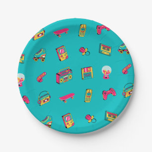 Iconic 90's - fun retro party theme  paper plate