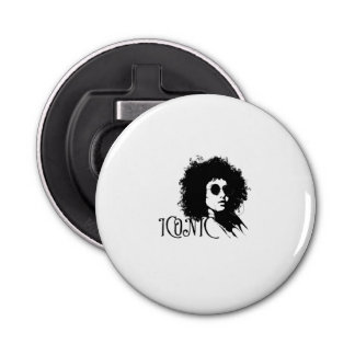 ICONIC Afro Woman Retro Portrait – Bold  Girl Bottle Opener