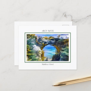 Iconic Arch Rock on Mackinac Island, MI Postcard
