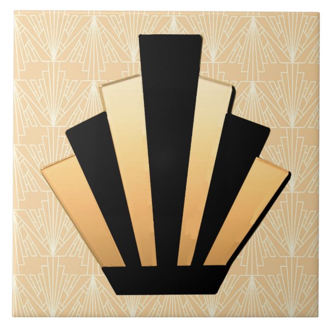 Iconic Art Deco Mirror Shape Ceramic Ceramic Tile (Front)