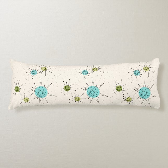 Iconic Atomic Starbursts Body Pillow (Front)