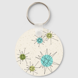 Iconic Atomic Starbursts Button Keychain
