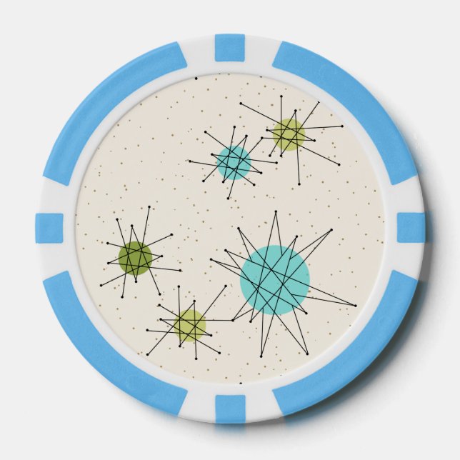 Iconic Atomic Starbursts Poker Chip (Front)
