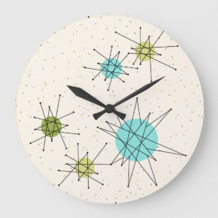 Iconic Atomic Starbursts Round Wall Clock
