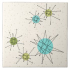 Iconic Atomic Starbursts Small Ceramic Tile