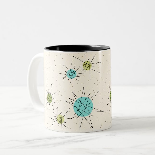Iconic Atomic Starbursts Two-Tone Mug (Front Left)