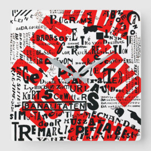 ICONIC AVANT GARDE DADA ART POSTER FROM THE 1920s Square Wall Clock