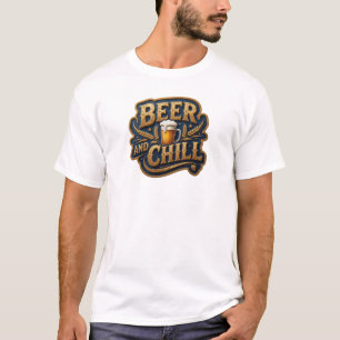 Iconic BEER AND CHILL Wearable Art T-Shirt
