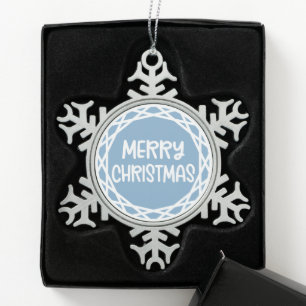 Iconic Christmas Snowflake Pattern Ornament Pewter