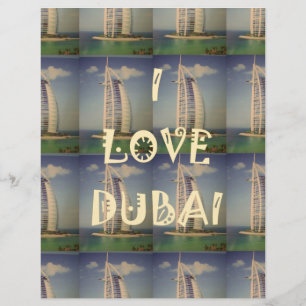 Iconic Dubai: "I Love Dubai" Vector Graphic design Custom Letterhead