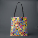 Iconic FRIENDS™ Pattern Tote Bag<br><div class="desc">Dive into the nostalgia of the 90s with this vibrant "Friends" TV Show Icons Pattern Graphic,  perfect for any fan of the iconic sitcom. This delightful design features a colorful array of beloved symbols and quotes from the show,  intricately arranged in a playful pattern.</div>