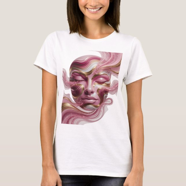 Iconic Gold ABSTRACT ART Statement Design T-Shirt (Front)