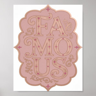 Iconic Gold FAMOUS Bold Design Poster