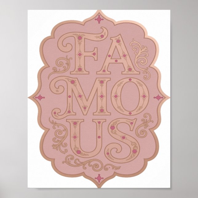 Iconic Gold FAMOUS Bold Design Poster (Front)