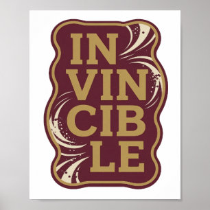 Iconic Gold INVINCIBLE Statement Design Poster