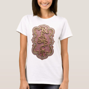 Iconic Gold RESPECT Artistic Motif T-Shirt