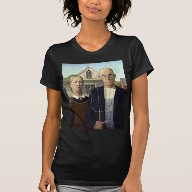 Iconic Grant Wood American Gothic T-Shirt (Front)