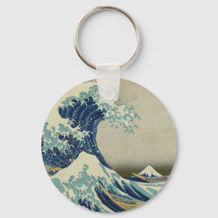 Iconic Great Wave off Kanagawa Mount Fuji Japan Key Ring
