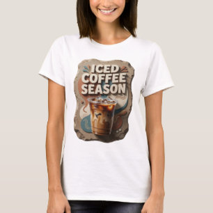 Iconic Grey ICED COFFEE SEASON Text Design T-Shirt
