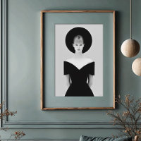 Iconic Halo: Chic Black Hat Monochrome Portrait