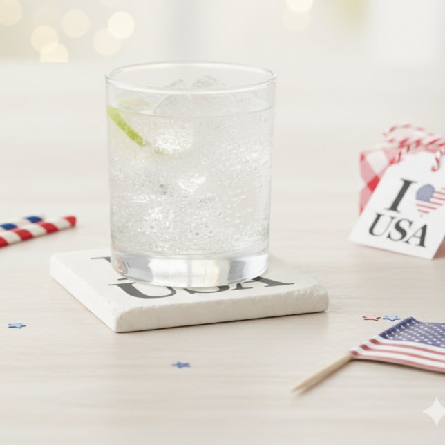 Iconic "I ❤️ USA" Stone Coaster (Iconic "I ❤️ USA" Stone Coaster)