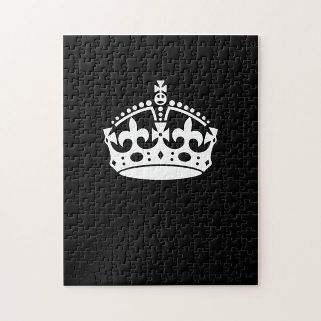Iconic Keep Calm Crown on Black Jigsaw Puzzle (Vertical)