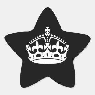 Iconic Keep Calm Crown on Black Star Sticker