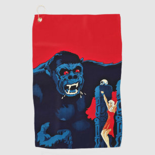 Iconic King Kong Giant Ape Monster Movie Print Golf Towel