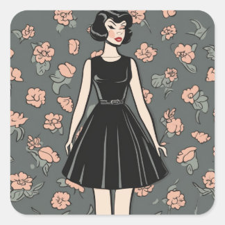 Iconic LBD Sticker -Vintage Little Black Dress Art
