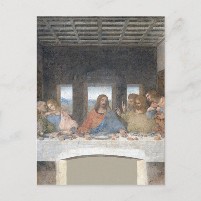 Iconic Leonardo da Vinci The Last Supper Postcard (Front)