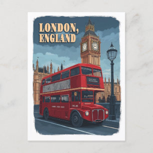 Iconic London: A Vintage Travel  Postcard