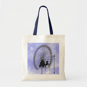 Iconic London Attraction Pen and Ink  Blue Violet  Tote Bag