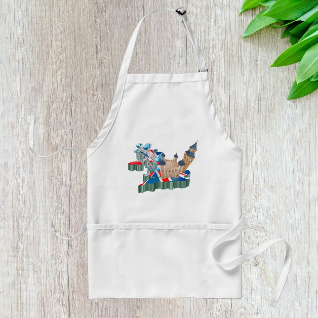 Iconic London Landmarks UK Map British Travel Standard Apron (Creator Uploaded)