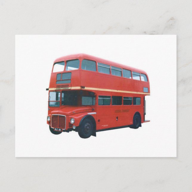 Iconic London Red Bus Poscard Postcard (Front)