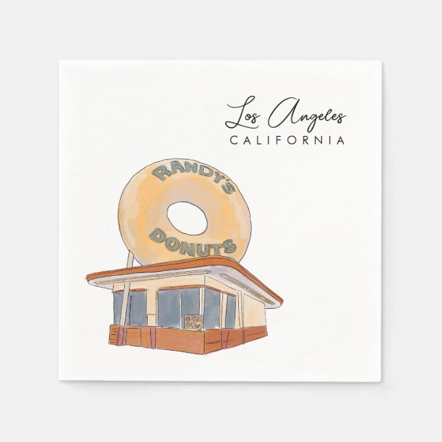 Iconic Los Angeles Watercolor  Napkin (Front)