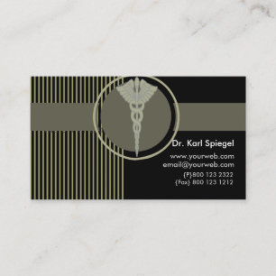 Iconic Medicine Pharma Medical Pinstripe Doctor Business Card