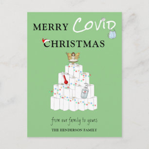 Iconic Merry Covid Christmas Holiday Postcard