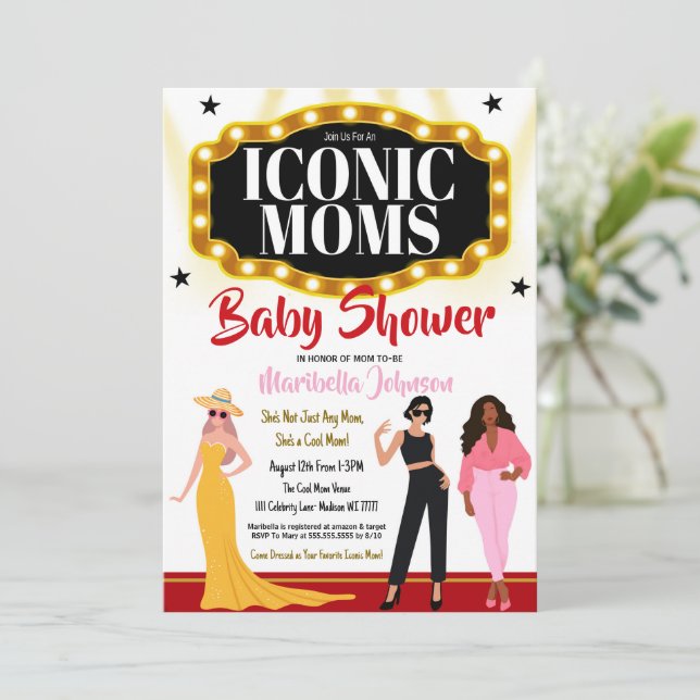 Iconic Moms Baby Shower Invitation (Standing Front)