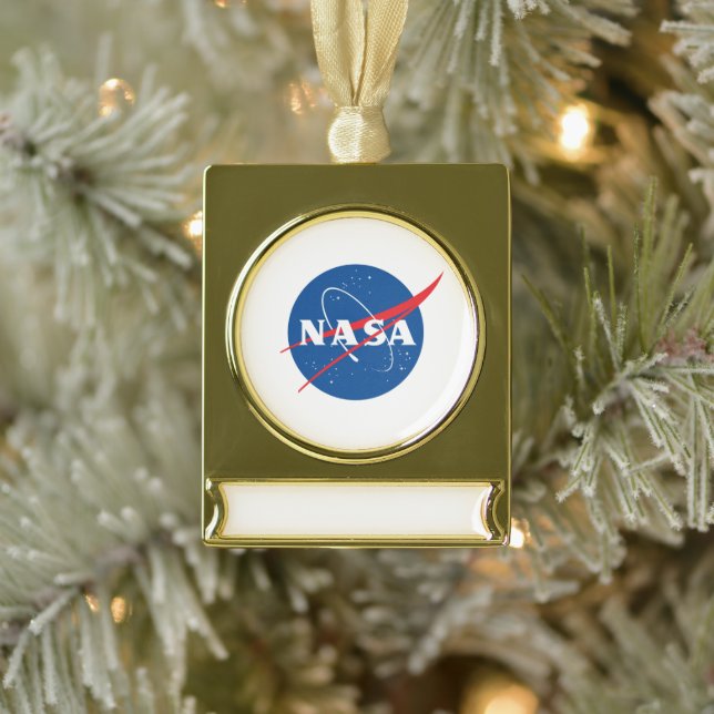 Iconic NASA Banner Ornament (Gold Tone) (Tree)