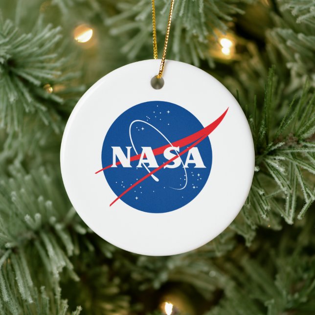 Iconic NASA Ceramic Holiday Ornament (Circle) (Tree)