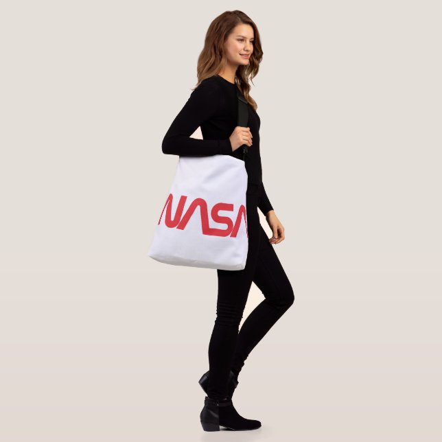 Iconic NASA Circa Cross Body Tote (Rocket White) (On Model)
