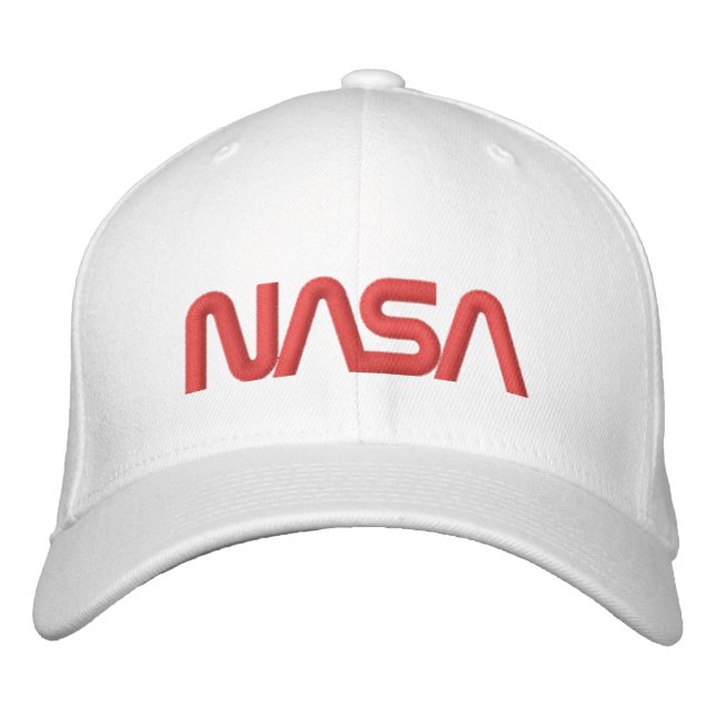 Iconic NASA Circa Rocket White Wool Embroidered Hat (Front)