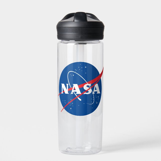Iconic NASA Clear 20 oz Water Bottle (Front)