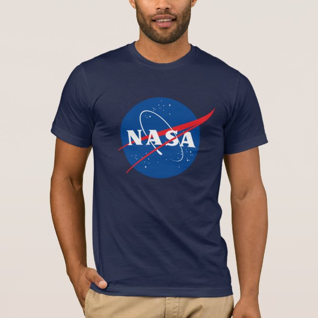Iconic NASA Fitted Cotton T-Shirt (Night Sky Blue) (Front)