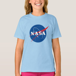 Iconic NASA Girls’ Cotton T-Shirt (Uranus Blue)