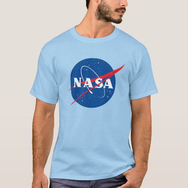 Iconic NASA Heavy Cotton T-Shirt (Uranus Blue) (Front)