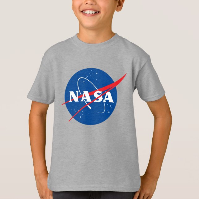 Iconic NASA Kids’ Moon Grey T-Shirt (XS–XL) (Front)