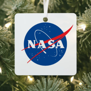 Iconic NASA Metal Holiday Ornament (Square)
