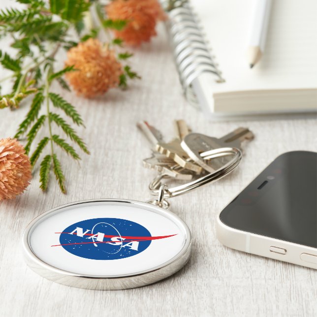 Iconic NASA Prestige Round Keychain (metal, L/S) (Side)